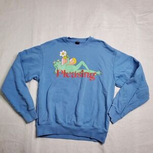 Pleasing Unisex Harry Styles Sweatshirt Blue Frog Graphic  Size Medium